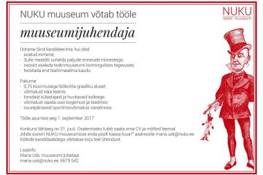 Teater võtab tööle muuseumijuhendaja, kohvikuteenindaja ja publikuteenindaja